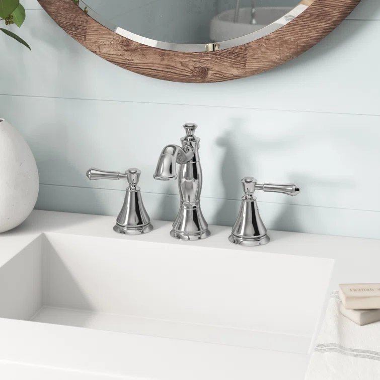 Cassidy Widespread Bathroom Faucet 3 Hole, 2-handle Bathroom Sink Faucet with Drain Assembly