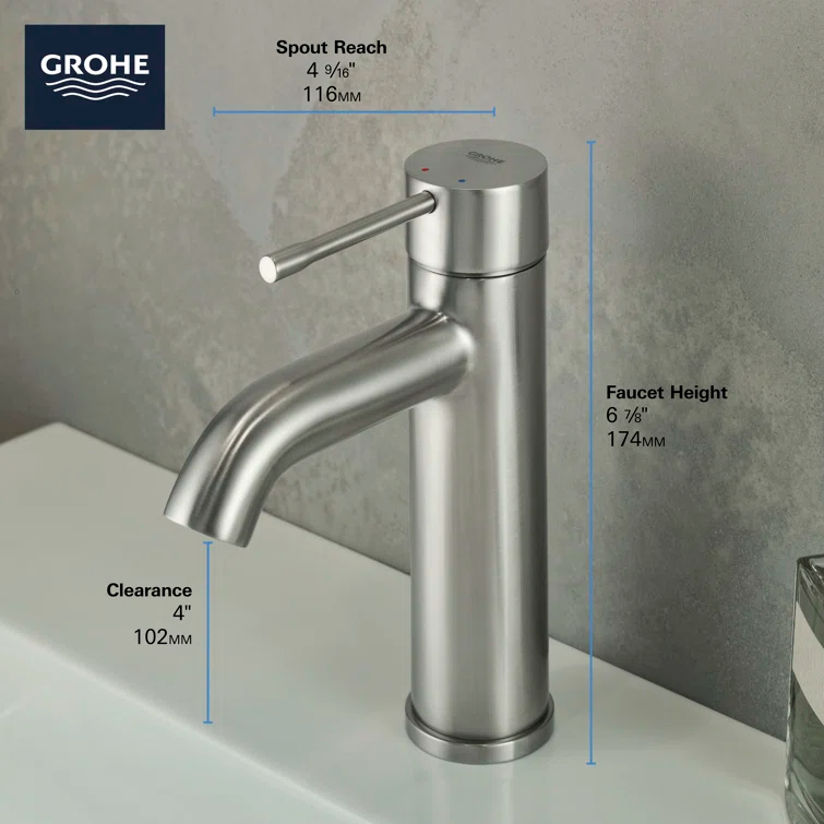 Essence New Single Hole Bathroom Faucet with Drain Assembly