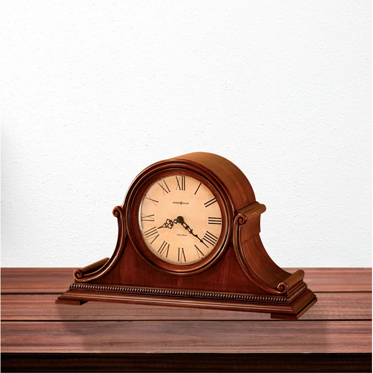 Howard Miller® Hampton Traditional Roman Numeral Quartz Movement / Crystal Tabletop Clock in Windsor Casual