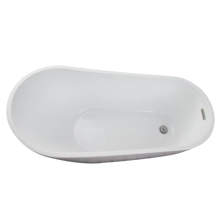 Lorenzo 60'' x 27.5'' Freestanding Soaking Acrylic Bathtub