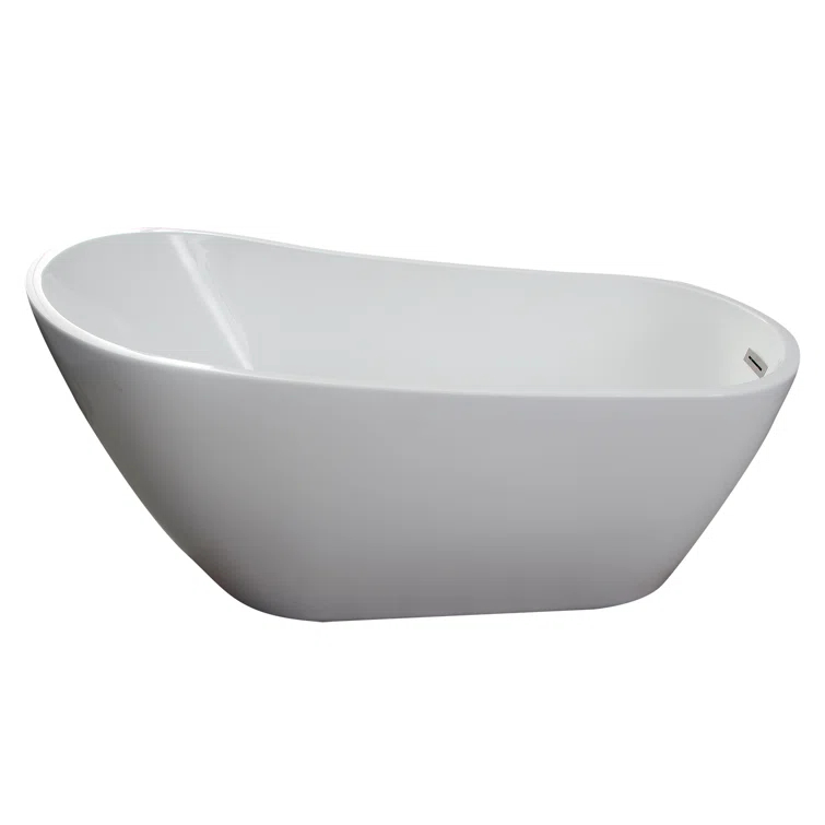 Lorenzo 60'' x 27.5'' Freestanding Soaking Acrylic Bathtub
