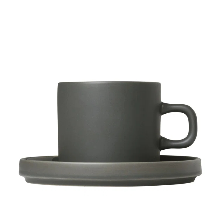 Blomus PILAR Stoneware Coffee Mug & Saucer (Set of 2)