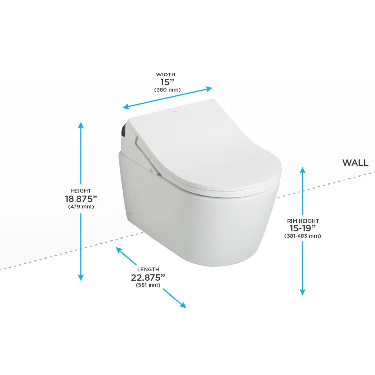 Washlet® Dual-Flush Elongated Wall-Mounted with High Efficiency Flush (Seat Included)