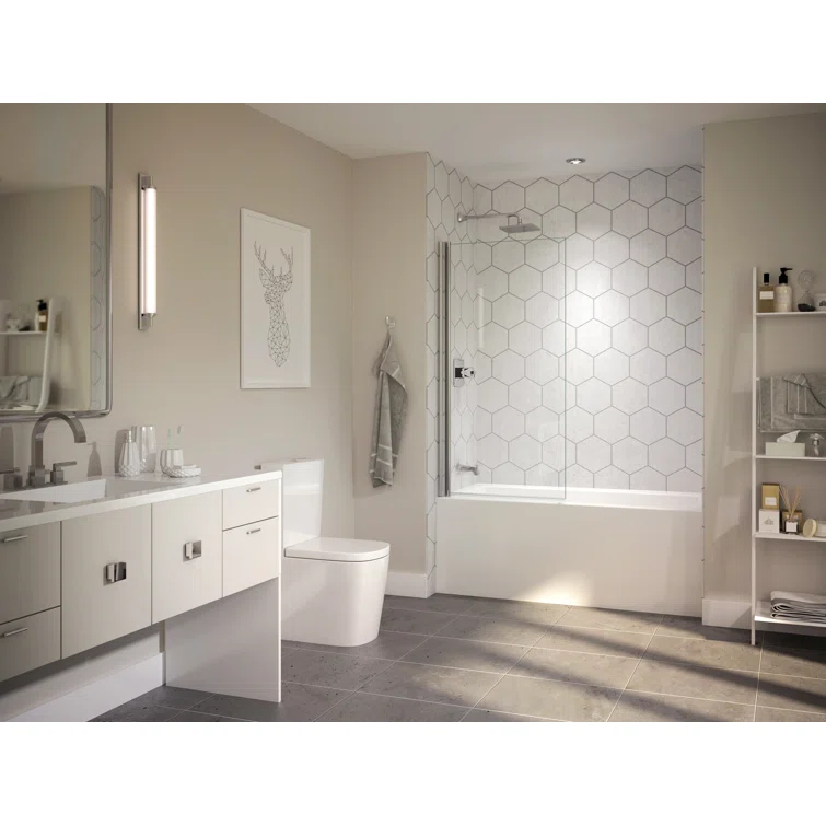Linea® 60" x 30" Alcove Soaking Acrylic Bathtub