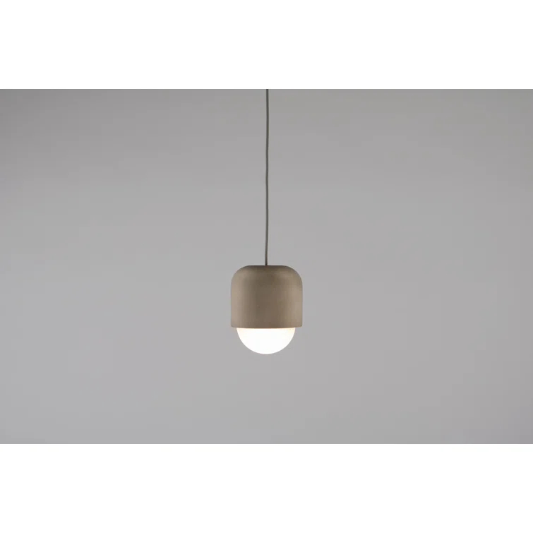 Mini Globe Opal Glass & Concrete 1-Light Pendant