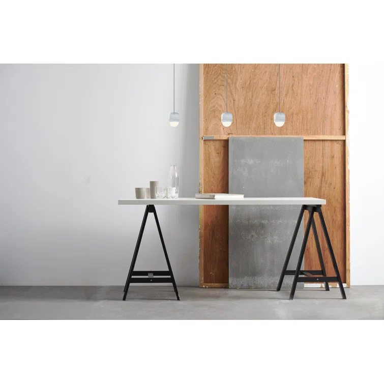 Mini Globe Opal Glass & Concrete 1-Light Pendant