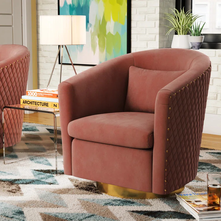 Skye Upholstered Swivel Barrel Chair