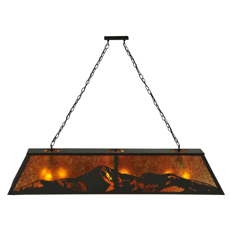 Meyda Lighting Rustic Lodge 9 - Light Antique Bronze Pool Table Lights Pendant