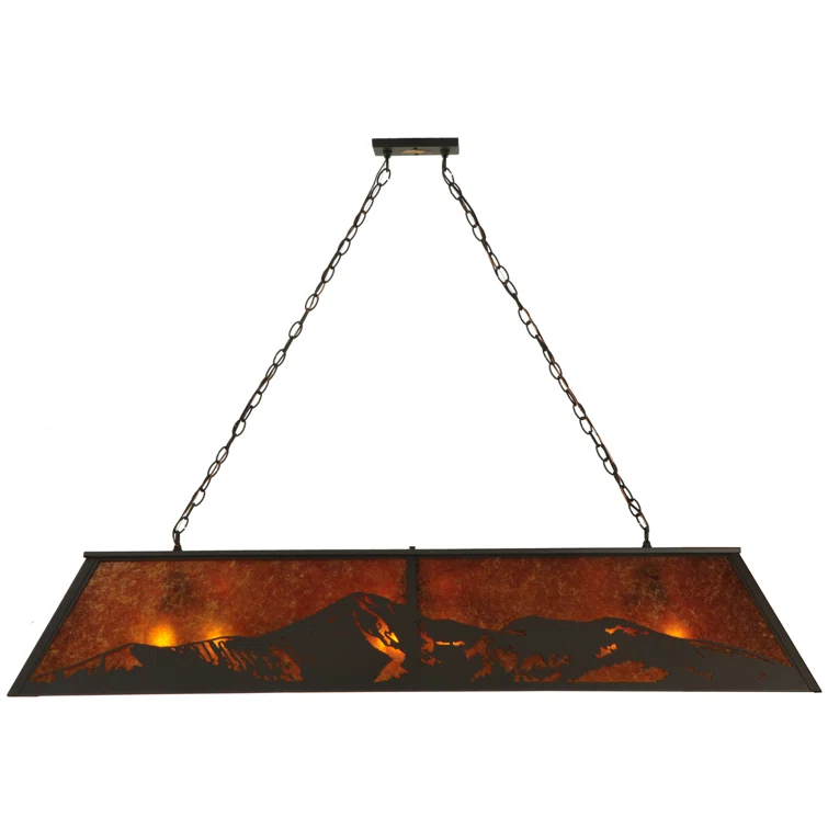 Meyda Lighting Rustic Lodge 9 - Light Antique Bronze Pool Table Lights Pendant