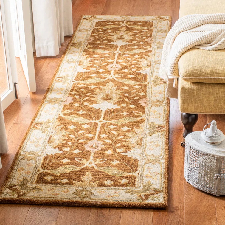 Handmade Brown and Beige Wool Tufted Rectangular Rug 3'0" x 5'0"
