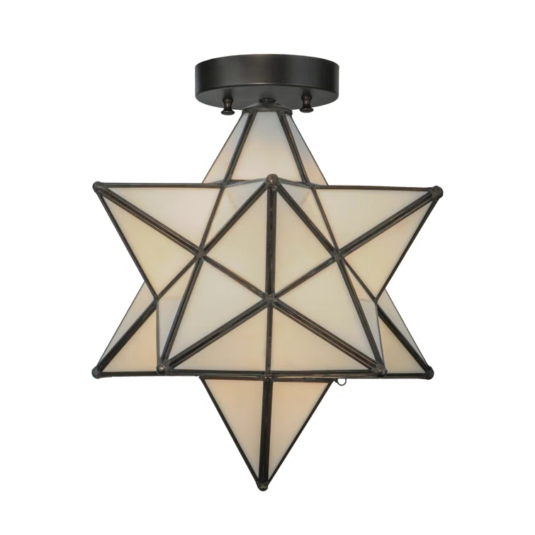 12 in. Moravian Star White Flushmount - White