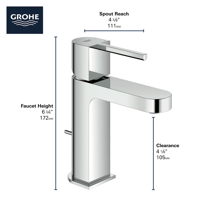 Plus Single Hole Bathroom Faucet with Drain Assembly