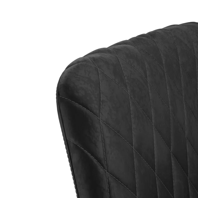 Gray Linen Upholstered Arm Chair with Black Metal Legs