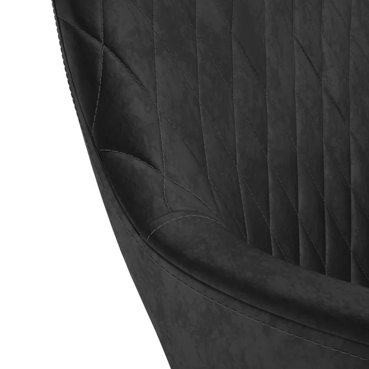 Gray Linen Upholstered Arm Chair with Black Metal Legs