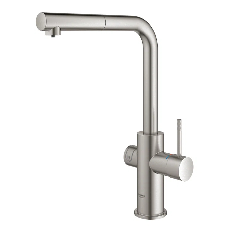 Blue Pull Out Single Handle Kitchen Faucet with Accessories