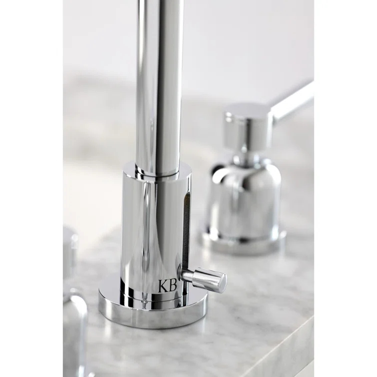 Kingston Brass FSC8931DL Kingston Brass Concord Two-Handle 3-Hole Deck Mount Widespread Bathroom Faucet with Brass Pop-Up Drain