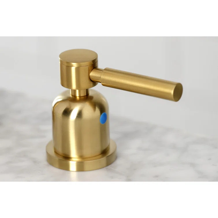 Kingston Brass Concord Two-Handle 3-Hole Deck Mount Widespread Bathroom Faucet with Brass Pop-Up Drain
