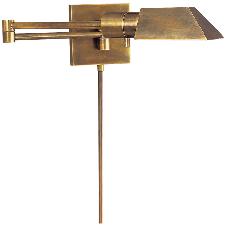Antique Brass and Bronze Swing Arm Wall Light