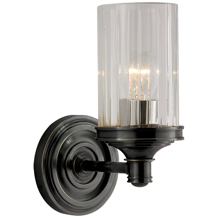 Ava Sleek Prismatic Bronze 9.25" Dimmable Wall Sconce