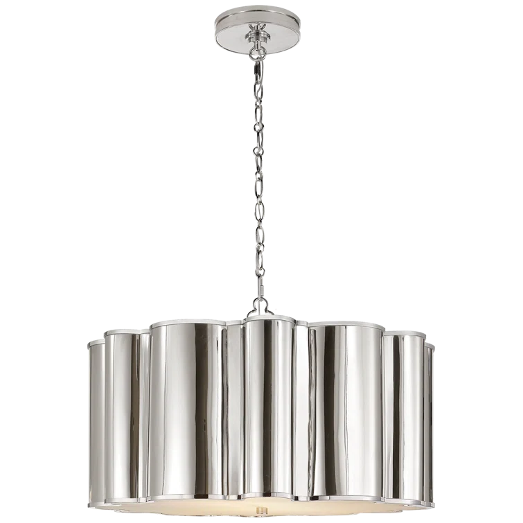 Polished Nickel Drum 4-Light Indoor Chandelier