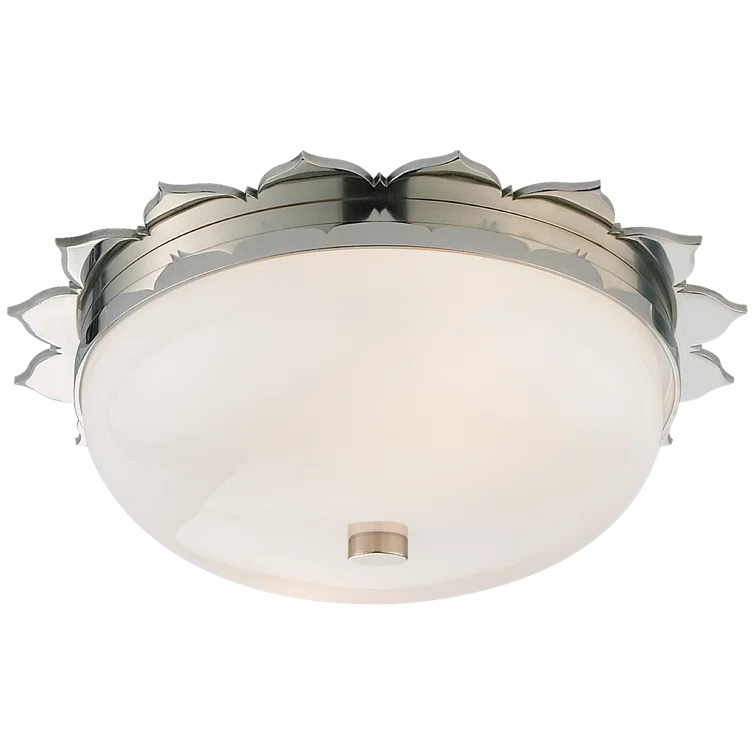 Rachel Polished Nickel Flower-Shaped Flush Mount, 13.5"
