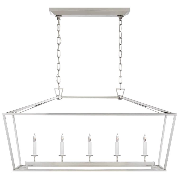 Polished Nickel 5-Light Indoor Linear Chandelier