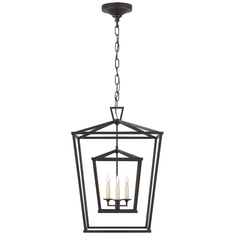 Polished Nickel Crystal Indoor/Outdoor Double Cage Lantern