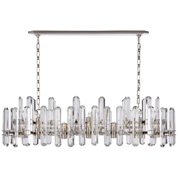 Bonnington Elegance 24-Light Polished Nickel Linear Chandelier