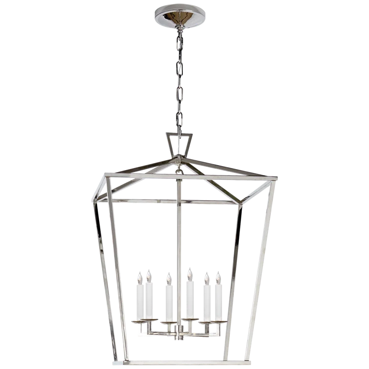 Darlana Polished Nickel 6-Light Indoor/Outdoor Chandelier