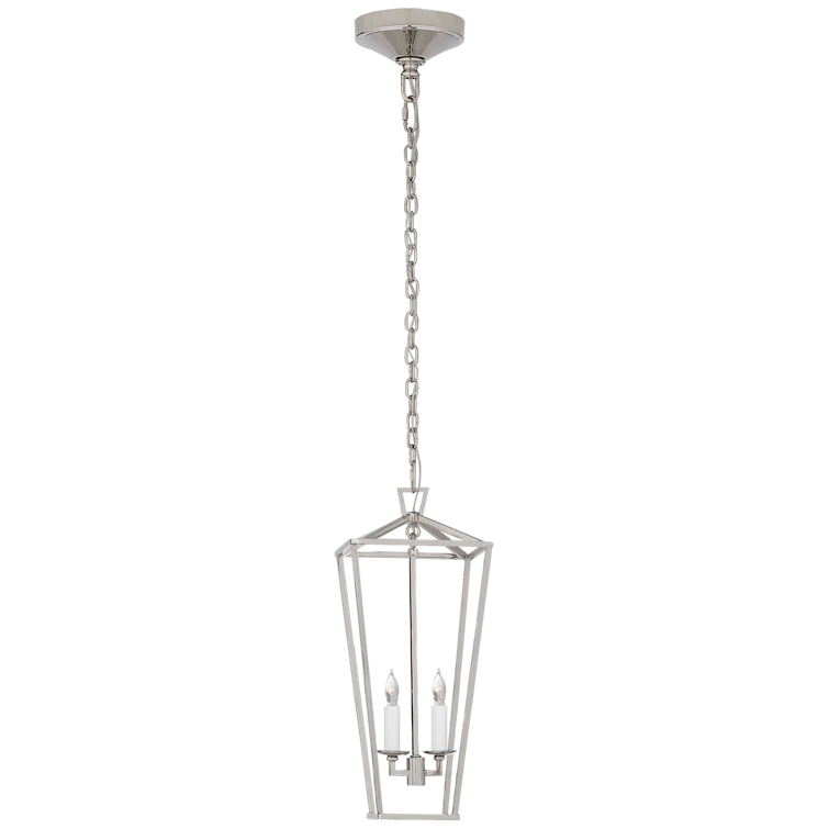 Darlana Polished Nickel Crystal Indoor/Outdoor Lantern
