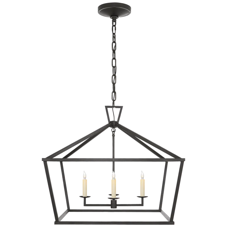 Elegant Darlana 25" Polished Nickel Crystal Lantern Chandelier