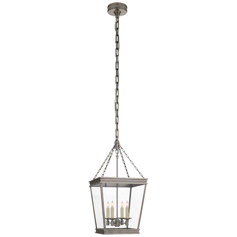 Elegant Launceton Antique-Burnished Brass Glass Lantern Pendant
