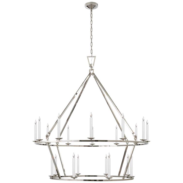 Darlana Polished Nickel 20-Light Candle Chandelier