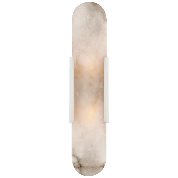 Polished Nickel 20" Alabaster Shade Wall Sconce