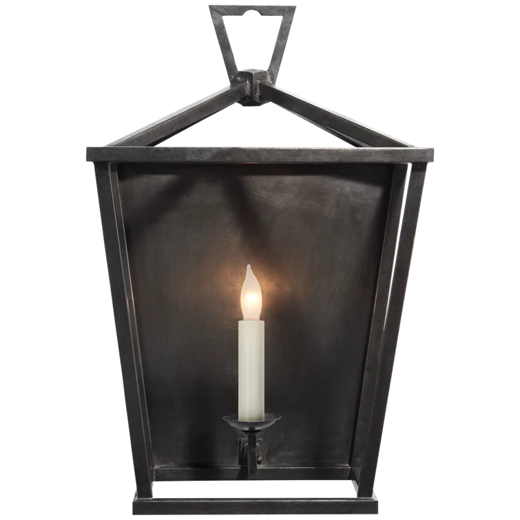 Aged Iron 17" Dimmable Wall Sconce with Candle-Style Light