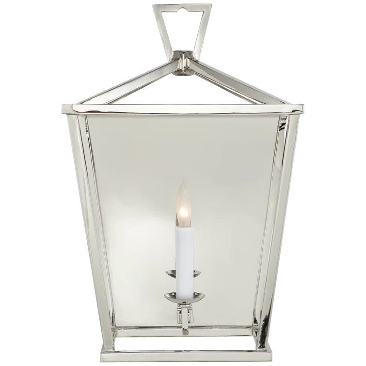 Polished Nickel 17" Dimmable Lantern Wall Sconce