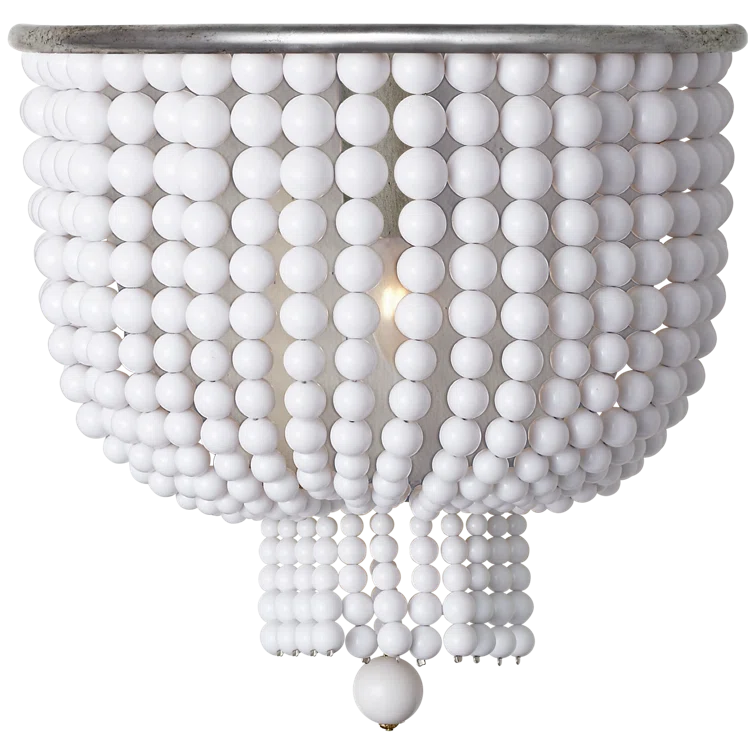 Jacqueline Waterfall Glass Bead 10'' Burnished Silver Sconce