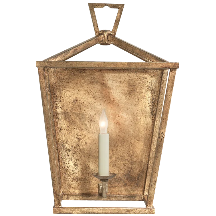 17" Nickel White Dimmable Lantern Sconce