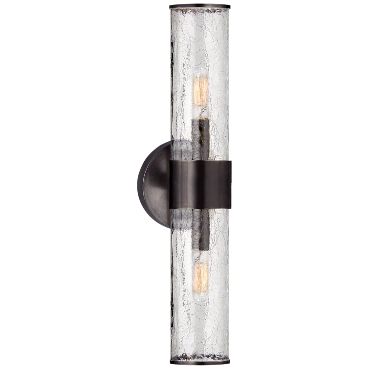 Elegant Bronze and Black 22" Dimmable Direct Wired Sconce