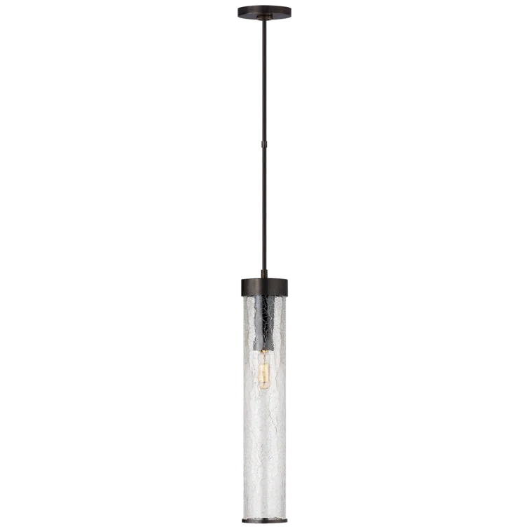 Liaison Crackled Glass 18.75" Bronze Mini Pendant Light
