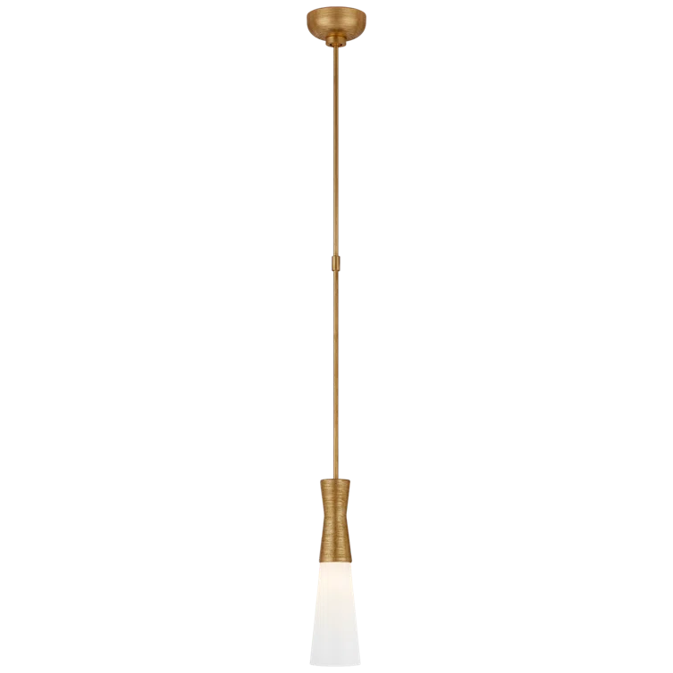 Utopia Hourglass Small Pendant in Gild with Glass Shade
