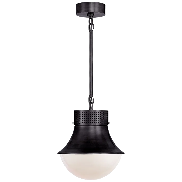 Bronze Precision 12" Indoor/Outdoor Small Pendant with Glass