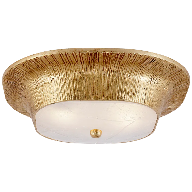 Utopia Fractured Glass 14" Gold Flush Mount Ceiling Light