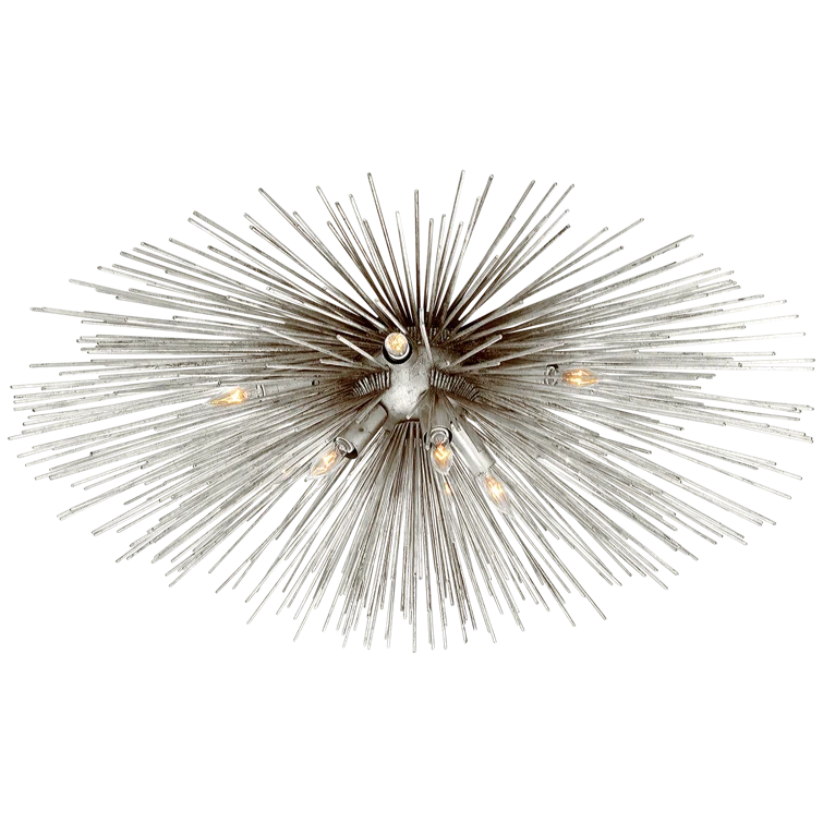 Burnished Silver Crystal 40" Flush Mount Ceiling Light