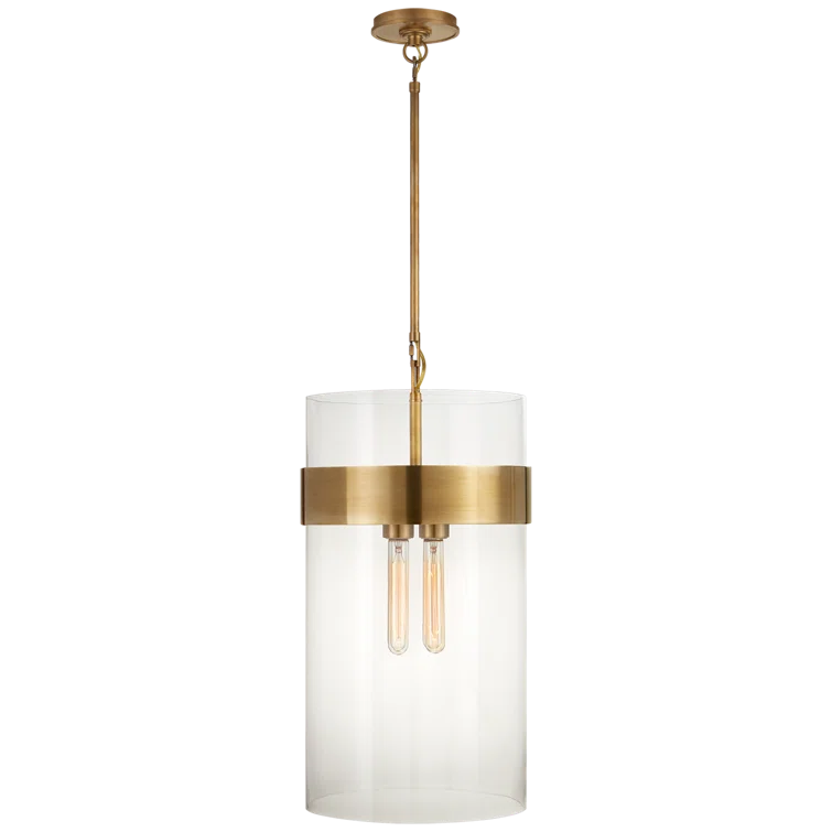 Presidio 24" Hand-Rubbed Antique Brass Industrial Pendant Light