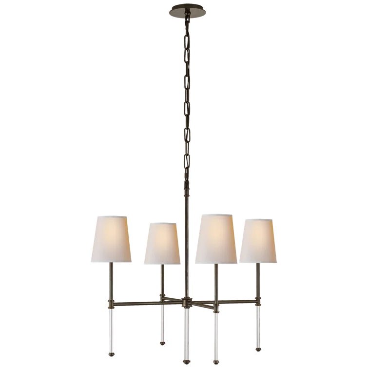 Camille 25.5'' Bronze Crystal Small Plug-in Chandelier