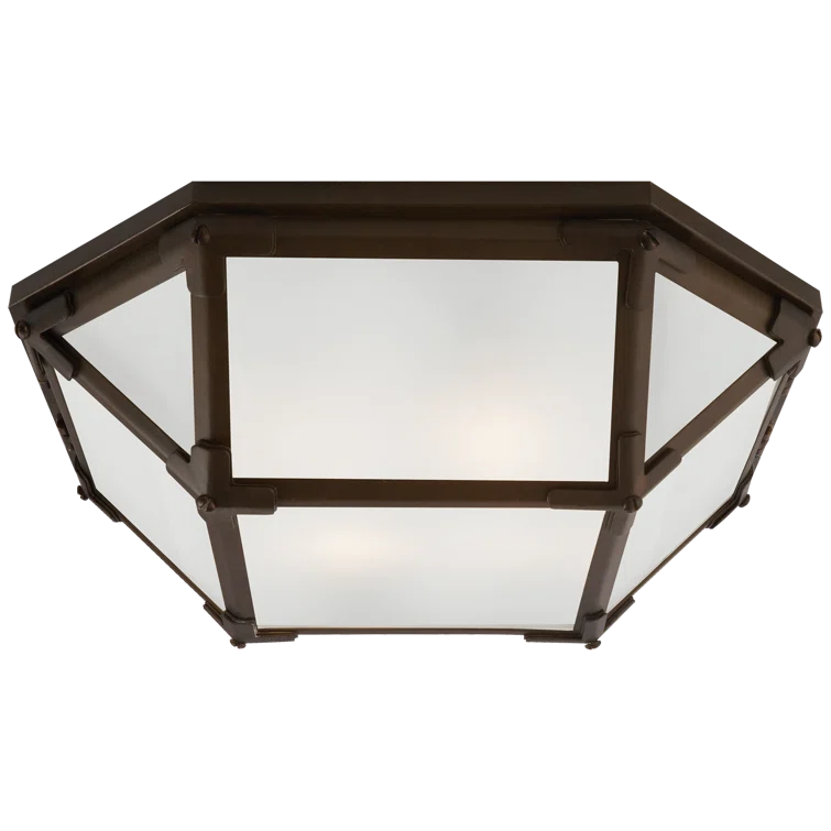 Morris Antique Zinc Glass Flush Mount Ceiling Light