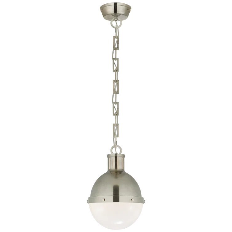 Antique Nickel Globe Pendant Light with Glass Shade