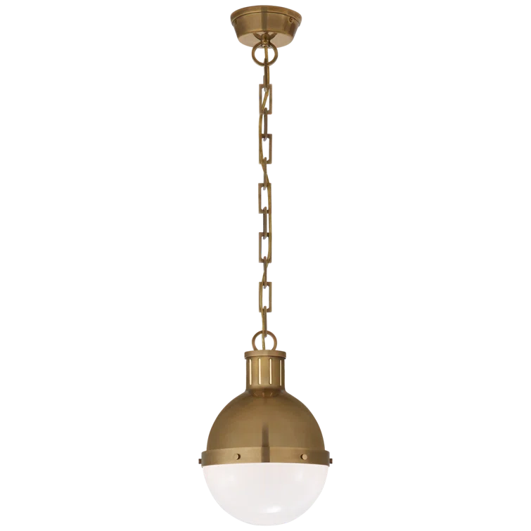 Hand-Rubbed Antique Brass Globe Pendant Light 11.75" H