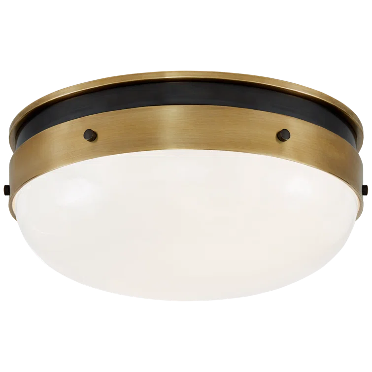 Bronze and Antique Brass 13'' Globe Flush Mount Light
